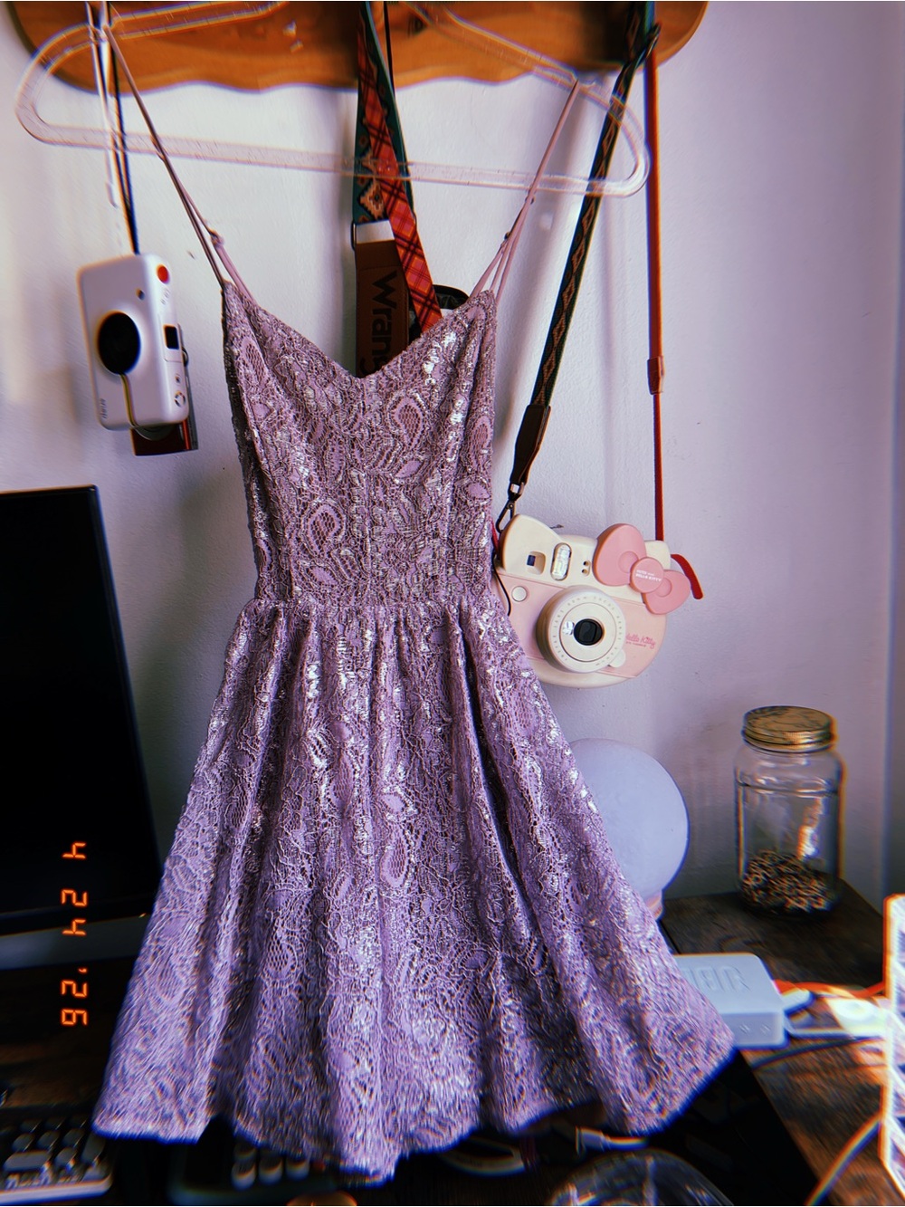 Lilac Lace Fit-and-Flare Dress